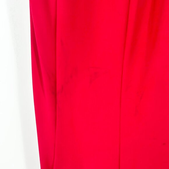 NWT Marchesa Notte Red One-Shoulder Embellished Stretch Crepe Gown - Picture 14 of 16